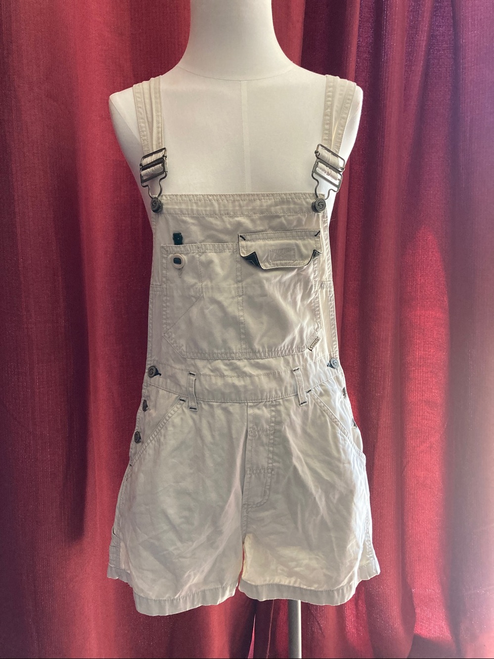 Squeeze Casual Cream Short Overalls